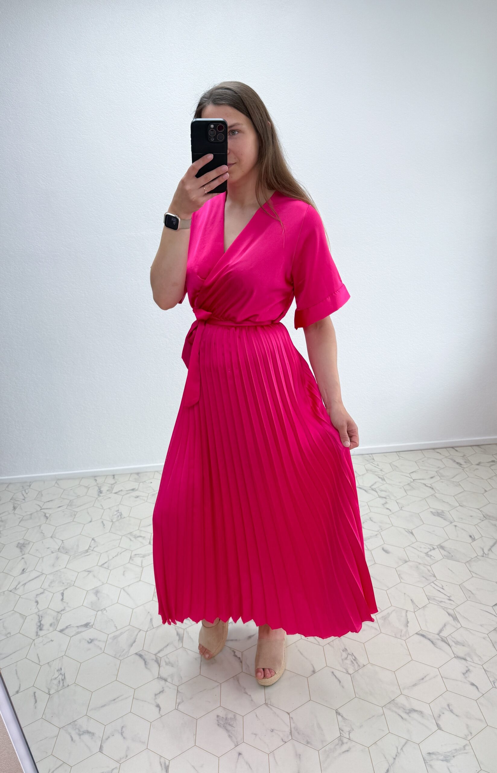 Fuksiaroosa siidjas kleit - Image 4